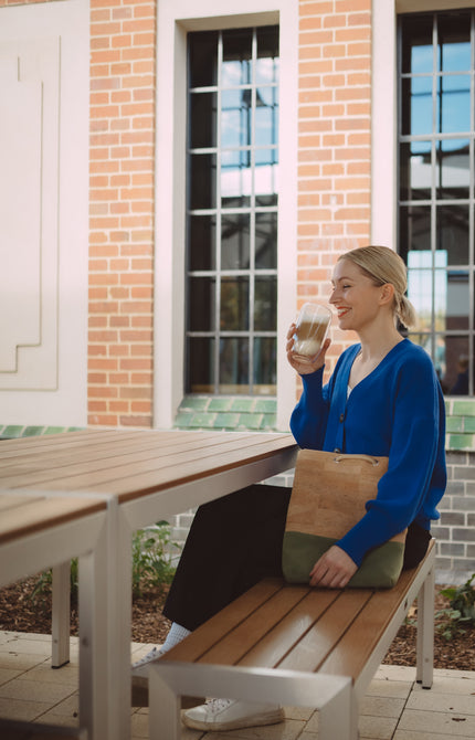 LERKE | 2-in-1 Tasche und Rucksack | kork/grün
