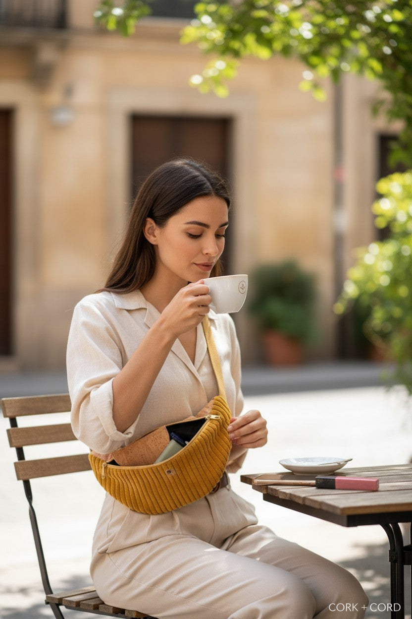 NILSON | Bauchtasche | Cord ocker