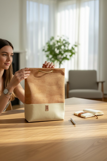 LERKE | 2-in-1 Tasche und Rucksack | kork/vanille