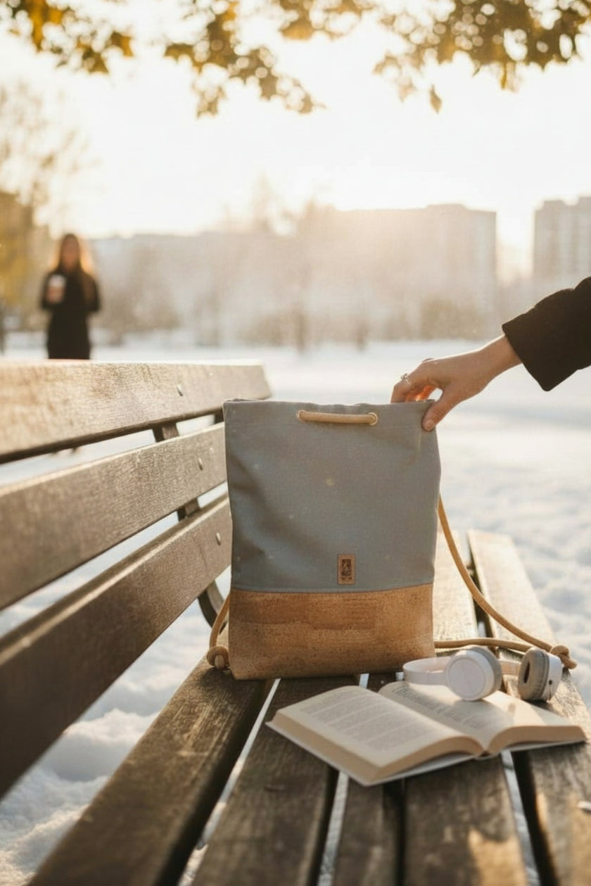 LERKE | 2-in-1 Tasche und Rucksack | Olefin Graugrün