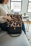LERKE | 2-in-1 Tasche und Rucksack | schwarz/Leo